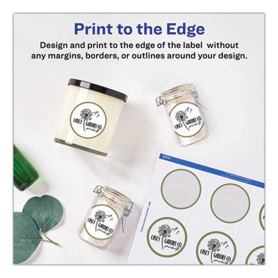 AVERY PRODUCTS CORPORATION Round Print-to-the Edge Labels with SureFeed and EasyPeel, 2" dia, Matte White, 300/Pack - OrdermeInc