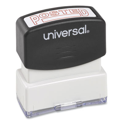 Universal® Message Stamp, POSTED, Pre-Inked One-Color, Red - OrdermeInc