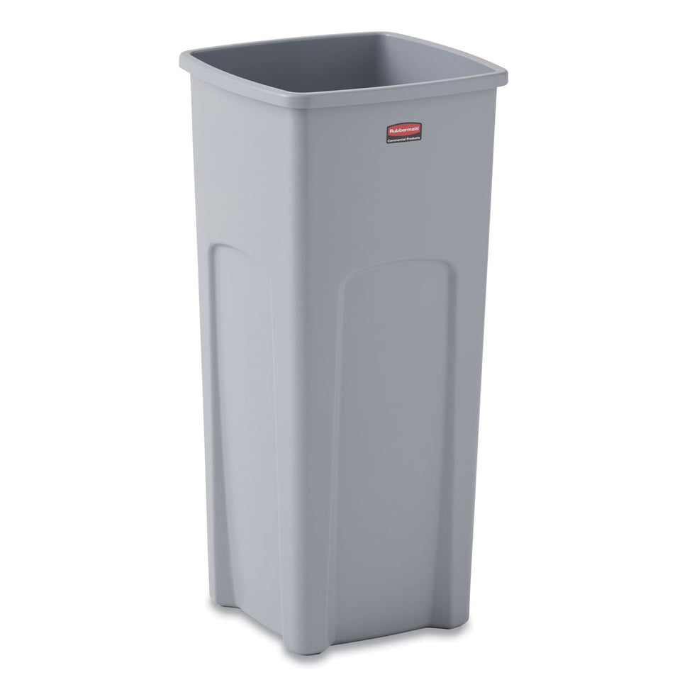 Untouchable Square Waste Receptacle, 23 gal, Plastic, Gray OrdermeInc OrdermeInc