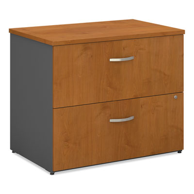 Series C Lateral File, 2 Legal/Letter/A4/A5-Size File Drawers, Natural Cherry/Graphite Gray, 35.75" x 23.38" x 29.88" OrdermeInc OrdermeInc