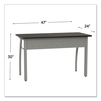 Trento Line Rectangular Desk, 47.25" x 23.63" x 29.5", Mocha/Gray OrdermeInc OrdermeInc