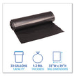 Recycled Low-Density Polyethylene Can Liners, 33 gal, 1.2 mil, 33" x 39", Black, 10 Bags/Roll, 10 Rolls/Carton OrdermeInc OrdermeInc