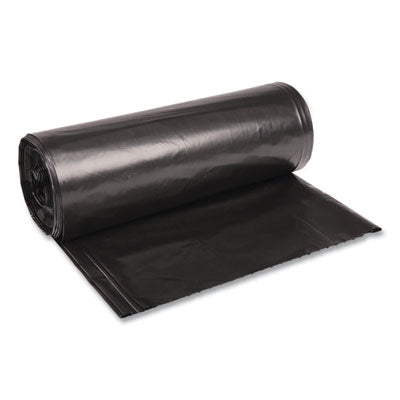 BOARDWALK Recycled Low-Density Polyethylene Can Liners, 60 gal, 1.6 mil, 38" x 58", Black, 10 Bags/Roll, 10 Rolls/Carton