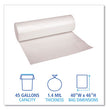 Recycled Low-Density Polyethylene Can Liners, 45 gal, 1.4 mil, 40" x 46", Clear, 10 Bags/Roll, 10 Rolls/Carton OrdermeInc OrdermeInc