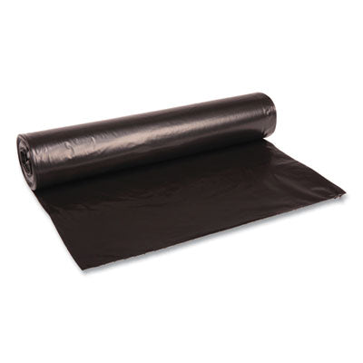 BOARDWALK Recycled Low-Density Polyethylene Can Liners, 45 gal, 1.2 mil, 40" x 46", Black, 10 Bags/Roll, 10 Rolls/Carton