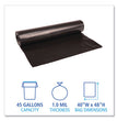 Recycled Low-Density Polyethylene Can Liners, 45 gal, 1 mil, 40" x 48", Black, 10 Bags/Roll, 10 Rolls/Carton OrdermeInc OrdermeInc