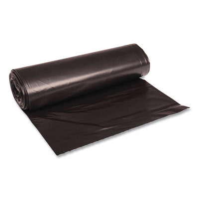 BOARDWALK Recycled Low-Density Polyethylene Can Liners, 60 gal, 1.2 mil, 38" x 58", Black, 10 Bags/Roll, 10 Rolls/Carton