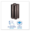 BOARDWALK Recycled Low-Density Polyethylene Can Liners, 45 gal, 1.2 mil, 40" x 46", Black, 10 Bags/Roll, 10 Rolls/Carton