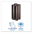 Recycled Low-Density Polyethylene Can Liners, 45 gal, 1 mil, 40" x 48", Black, 10 Bags/Roll, 10 Rolls/Carton OrdermeInc OrdermeInc