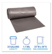 Boardwalk® Low-Density Waste Can Liners, 33 gal, 1.1 mil, 33" x 39", Gray, 25 Bags/Roll, 4 Rolls/Carton OrdermeInc OrdermeInc