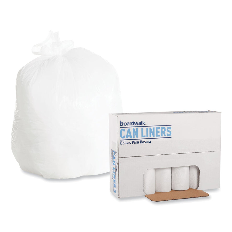 Low-Density Waste Can Liners, 30 gal, 0.6 mil, 30" x 36", White, 25 Bags/Roll, 8 Rolls/Carton OrdermeInc OrdermeInc