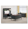 HON COMPANY Metro Classic Series Double Pedestal Desk, Flush Panel, 60" x 30" x 29.5", Mahogany/Charcoal