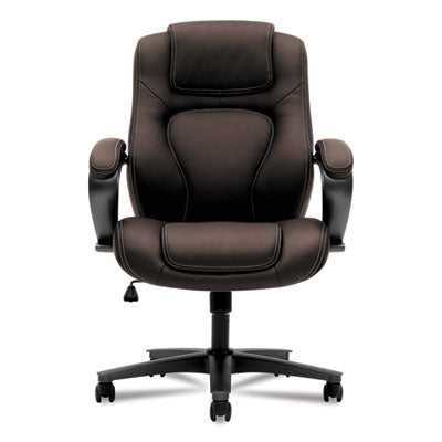 HVL402 Series Executive High-Back Chair, Supports Up to 250 lb, 17" to 21" Seat Height, Brown Seat/Back, Black Base OrdermeInc OrdermeInc