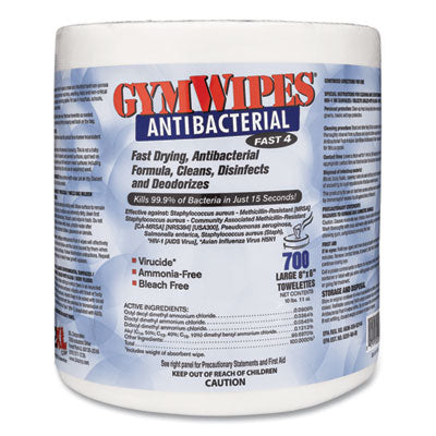 Antibacterial Gym Wipes Refill, 1-Ply, 6 x 8, Unscented, White, 700 Wipes/Pack, 4 Packs/Carton OrdermeInc OrdermeInc