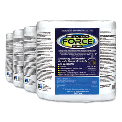 FORCE Disinfecting Wipes Refill, 1-Ply, 6 x 8, Unscented, White, 900/Pack, 4 Packs/Carton OrdermeInc OrdermeInc
