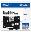 TZe Standard Adhesive Laminated Labeling Tape, 1.4" x 26.2 ft, Black on White OrdermeInc OrdermeInc