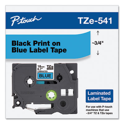 TZe Standard Adhesive Laminated Labeling Tape, 0.7" x 26.2 ft, Black on Blue OrdermeInc OrdermeInc