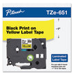 TZe Standard Adhesive Laminated Labeling Tape, 0.94" x 26.2 ft, Black on Yellow OrdermeInc OrdermeInc