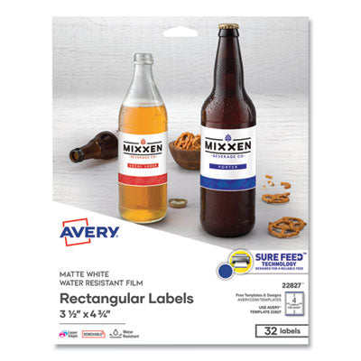 Removable Print-to-the-Edge White Labels w/ Sure Feed, 3.5 x 4.75, 32/Pack OrdermeInc OrdermeInc