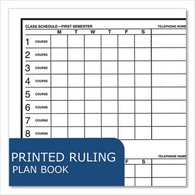 Student Plan Book, 40-Weeks: Six-Subject Day, Blue/White Cover, (100) 11 x 8.5 Sheets - OrdermeInc