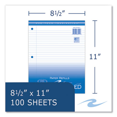 Notebook Filler Paper, 3-Hole, 8.5 x 11, College Rule, 100/Pack OrdermeInc OrdermeInc