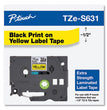 TZe Extra-Strength Adhesive Laminated Labeling Tape, 0.47" x 26.2 ft, Black on Yellow OrdermeInc OrdermeInc