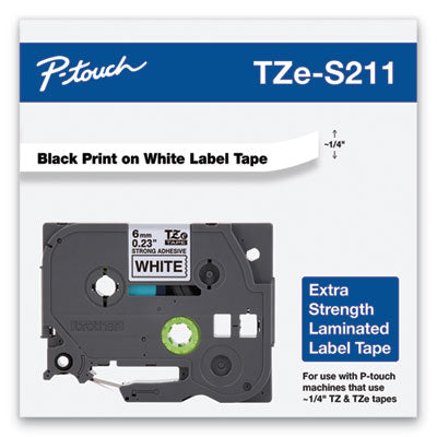 TZe Extra-Strength Adhesive Laminated Labeling Tape, 0.23" x 26.2 ft, Black on White OrdermeInc OrdermeInc