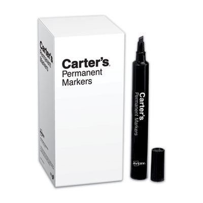 Carter's™ Large Desk Style Permanent Marker, Broad Chisel Tip, Black, Dozen