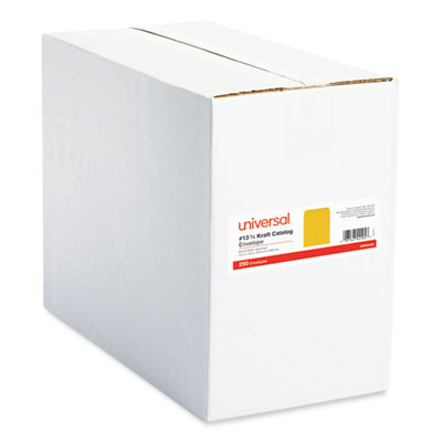 Universal® Catalog Envelope, #13 1/2, Square Flap, Gummed Closure, 10 x 13, Brown Kraft, 250/Box OrdermeInc OrdermeInc