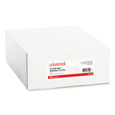Universal® Self-Seal Business Envelope, #10, Square Flap, Self-Adhesive Closure, 4.13 x 9.5, White, 500/Box OrdermeInc OrdermeInc