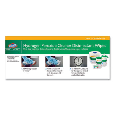 Hydrogen Peroxide Cleaner Disinfectant Wipes, 9 x 6.75, Unscented, White, 95/Canister, 6 Canisters/Carton OrdermeInc OrdermeInc