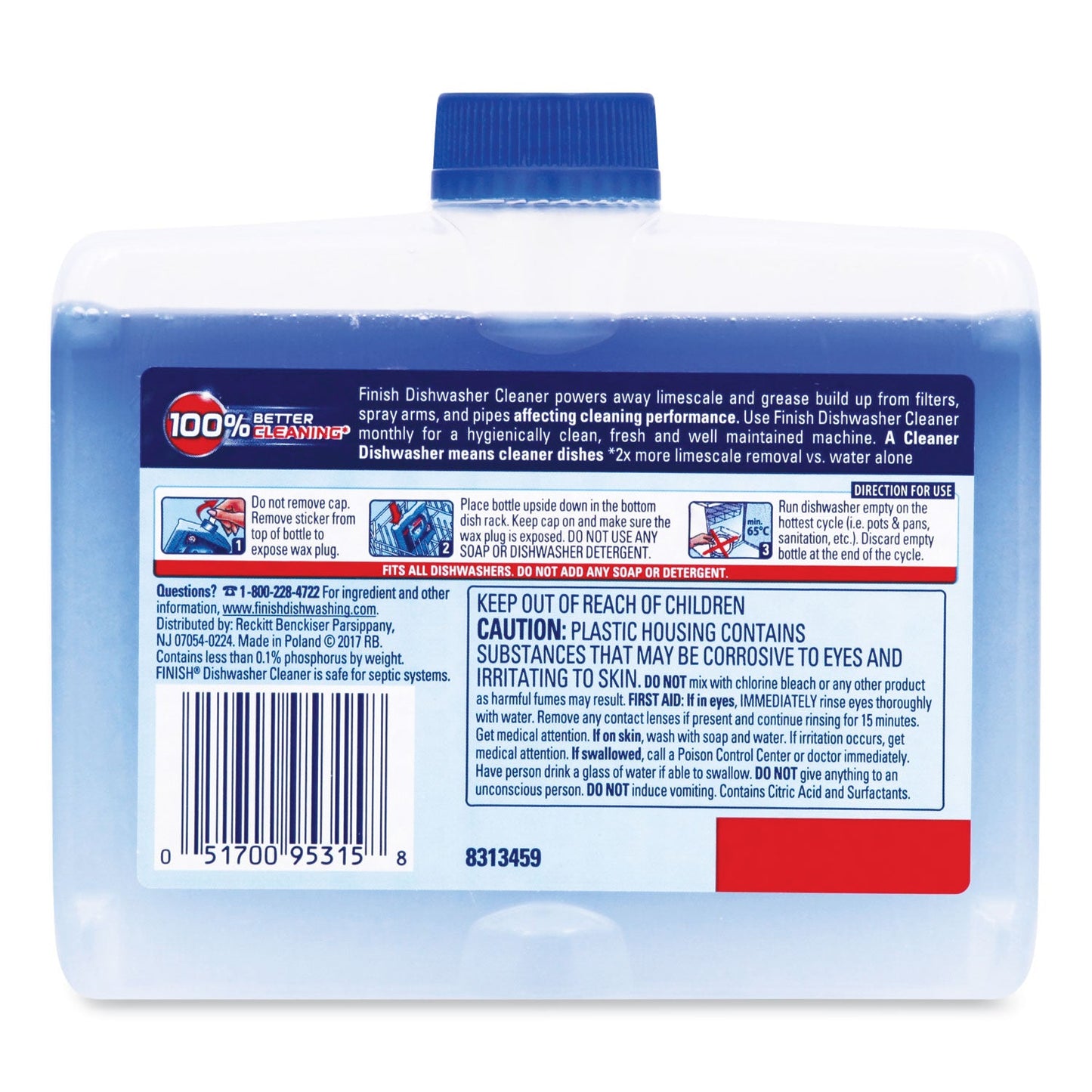 Dishwasher Cleaner, Fresh, 8.45 oz Bottle, 6/Carton - OrderMe