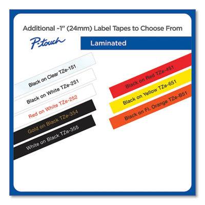 TZ Standard Adhesive Laminated Labeling Tape, 1" x 16.4 ft, Black on Fluorescent Orange OrdermeInc OrdermeInc