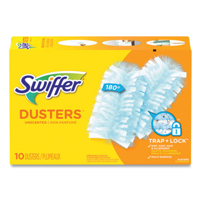 PROCTER & GAMBLE Refill Dusters, Dust Lock Fiber, Light Blue, Unscented, 10/Box, 4 Box/Carton