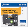 TZ Standard Adhesive Laminated Labeling Tape, 1" x 16.4 ft, Black on Fluorescent Orange OrdermeInc OrdermeInc