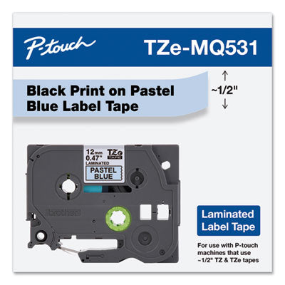 TZ Standard Adhesive Laminated Labeling Tape, 0.47" x 26.2 ft, Pastel Blue OrdermeInc OrdermeInc