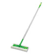 PROCTER & GAMBLE Sweeper Mop, 10 x 4.8 White Cloth Head, 46" Green/Silver Aluminum/Plastic Handle, 3/Carton - OrdermeInc