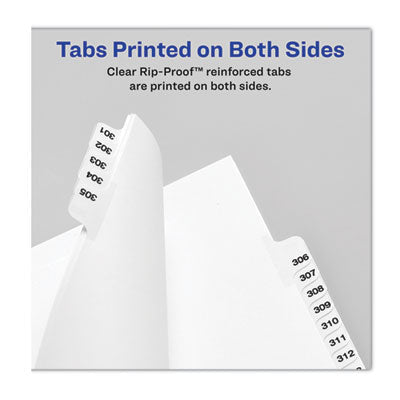 Preprinted Legal Exhibit Side Tab Index Dividers, Avery Style, 10-Tab, 27, 11 x 8.5, White, 25/Pack, (1027) OrdermeInc OrdermeInc