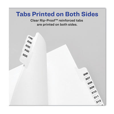 Preprinted Legal Exhibit Side Tab Index Dividers, Avery Style, 25-Tab, 1 to 25, 14 x 8.5, White, 1 Set, (1430) - OrdermeInc