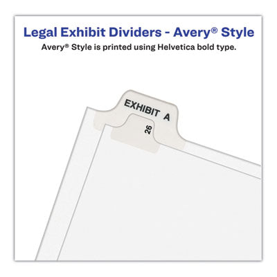 Preprinted Legal Exhibit Side Tab Index Dividers, Avery Style, 10-Tab, 28, 11 x 8.5, White, 25/Pack, (1028) OrdermeInc OrdermeInc