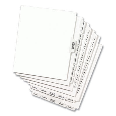 Preprinted Legal Exhibit Side Tab Index Dividers, Avery Style, 10-Tab, 27, 11 x 8.5, White, 25/Pack, (1027) OrdermeInc OrdermeInc