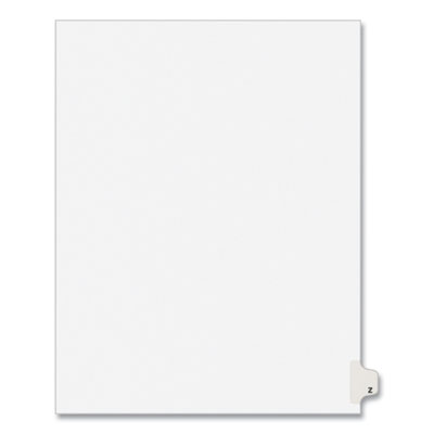 Preprinted Legal Exhibit Side Tab Index Dividers, Avery Style, 26-Tab, Z, 11 x 8.5, White, 25/Pack, (1426) - OrdermeInc