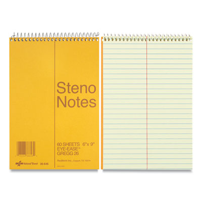 REDIFORM OFFICE PRODUCTS Standard Spiral Steno Pad, Gregg Rule, Brown Cover, 60 Eye-Ease Green 6 x 9 Sheets - OrdermeInc