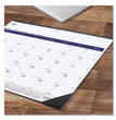 Academic Monthly Desk Pad Calendar, 22 x 17, White/Blue/Gray Sheets, Black Binding/Corners, 13-Month (July-July): 2023-2024 - OrdermeInc