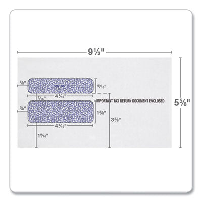 W-2 Laser Double Window Envelope, Commercial Flap, Gummed Closure, 5.63 x 9, White, 24/Pack OrdermeInc OrdermeInc