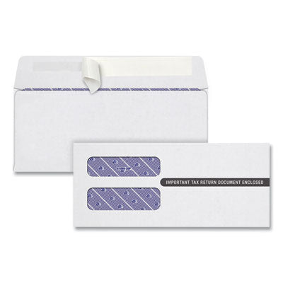1099 Double Window Envelope, Commercial Flap, Self-Adhesive Closure, 3.75 x 8.75, White, 24/Pack OrdermeInc OrdermeInc