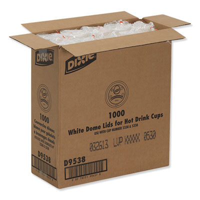 DIXIE FOOD SERVICE Dome Hot Drink Lids, Fits 8 oz Cups, White, 100/Sleeve, 10 Sleeves/Carton - OrdermeInc