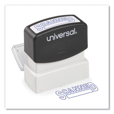 Universal® Message Stamp, SCANNED, Pre-Inked One-Color, Blue - OrdermeInc