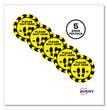 Social Distancing Floor Decals, 10.5" dia, Please Wait Here, Yellow/Black Face, Black Graphics, 5/Pack OrdermeInc OrdermeInc