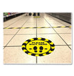 Social Distancing Floor Decals, 10.5" dia, Please Wait Here, Yellow/Black Face, Black Graphics, 5/Pack OrdermeInc OrdermeInc